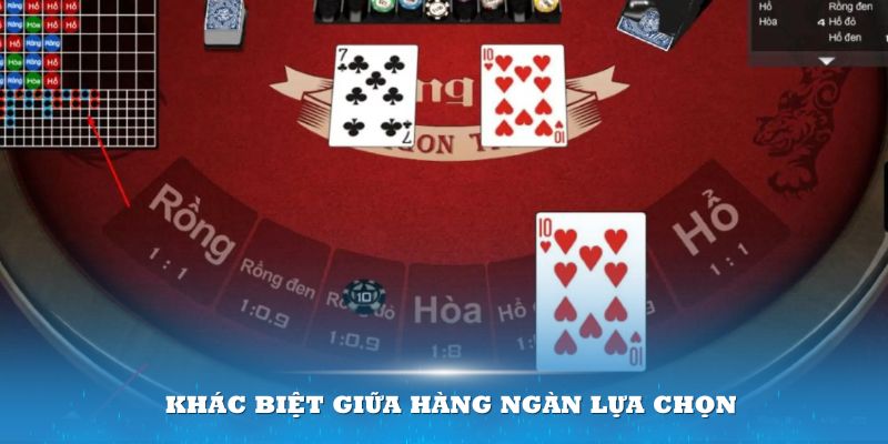 Khác biệt giữa hàng ngàn lựa chọn tại rồng hổ Win79